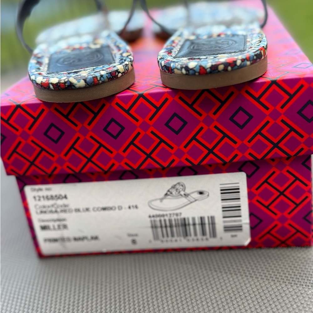 Tory Burch Multicolor Linosa Patterned Miller San… - image 5